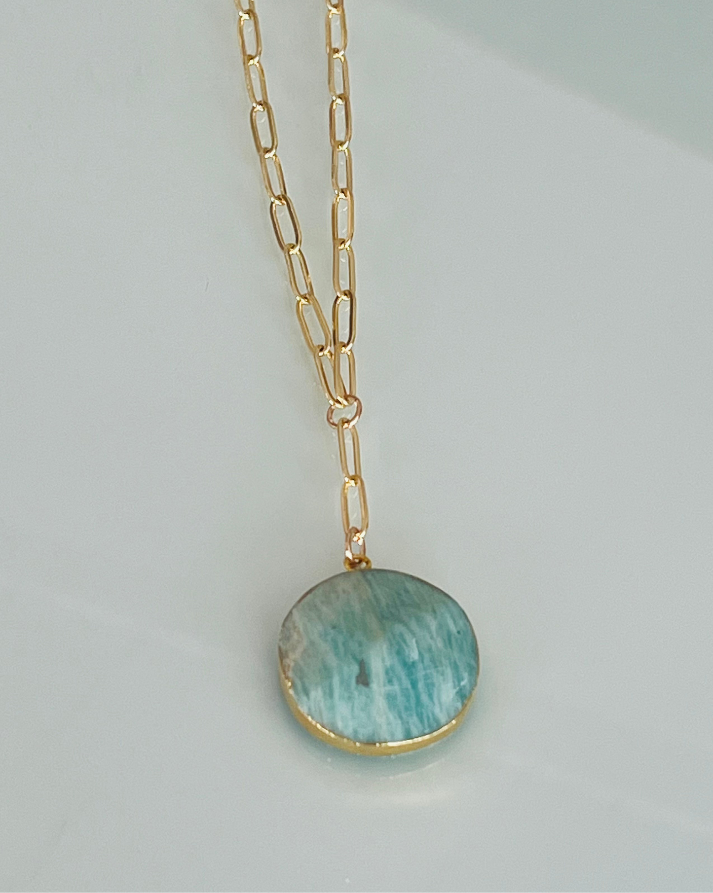 Amazonite Y Necklace