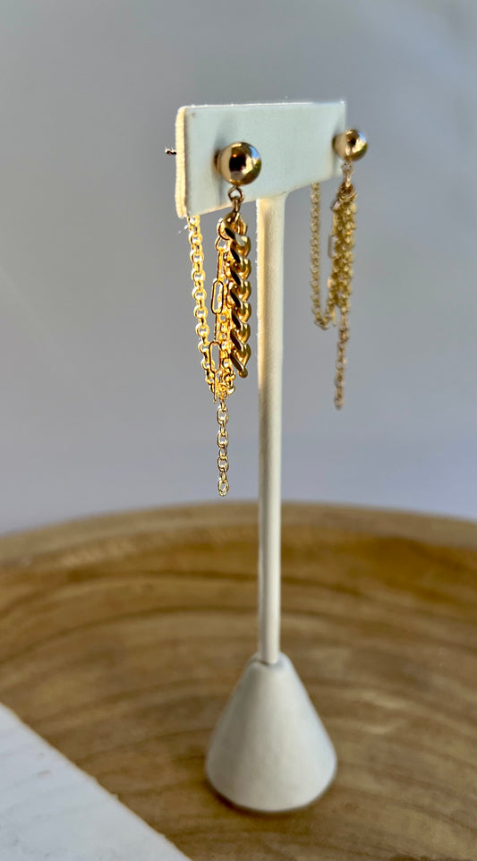 Front To Back Liberty Earring in Gold