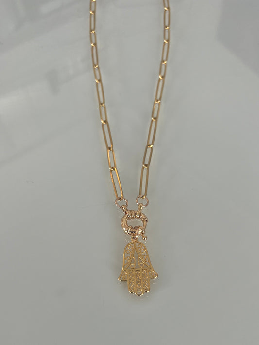 Hamsa Clasp Necklace