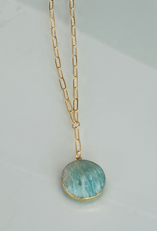 Amazonite Y Necklace